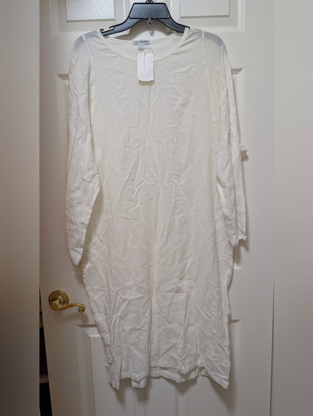 NWT James Perse Long Tunic Dress Size 0 XS White Cotton